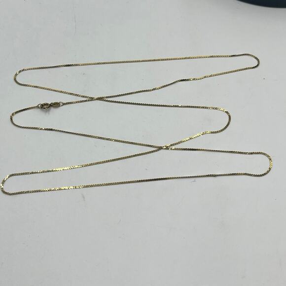 Aurea 585 Unoaerre 14k Italy Singapore Long 35” Chain Link High Shine Necklace. - Picture 6 of 15